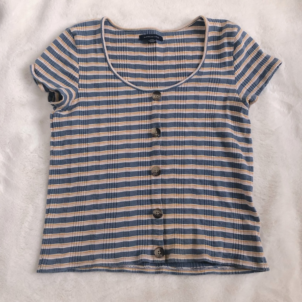 American Eagle Outfitters Colorful Button Tee